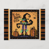 Carte Postale Citation drôle de chaussure de sorcière Halloween (Devant)