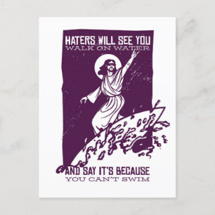 Carte Postale Citation drôle de Jesus Surf