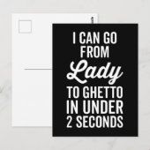 Carte Postale Citation Drôle De Lady To Ghetto (Devant / Derrière)