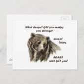 Carte Postale Citation drôle De Motivational Les ours vous tuent (Devant / Derrière)