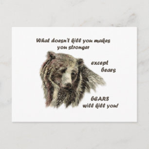 Carte Postale Citation drôle De Motivational Les ours vous tuent