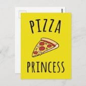 Carte Postale Citation drôle de Pizza Princess (Devant / Derrière)