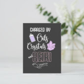 Carte Postale Citation drôle de Reiki Cristaux et Huiles Essenti (Debout devant)