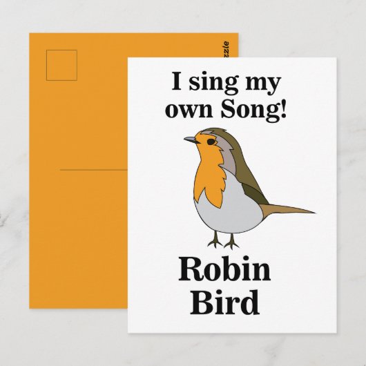 Carte Postale Citation drôle de Robin Bird (Devant / Derrière)