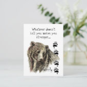 Carte Postale Citation drôle Grizzly Oear Tue-toi Humour (Debout devant)