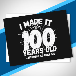 Carte Postale Citation drôle pour 100e anniversaire Sarcasme 100