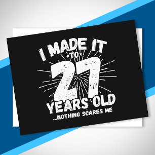 Carte Postale Citation drôle pour 27e anniversaire Sarcasme 27 a