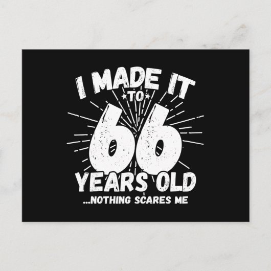 Carte Postale Citation drôle pour 66e anniversaire Sarcasme 66 a (Devant)