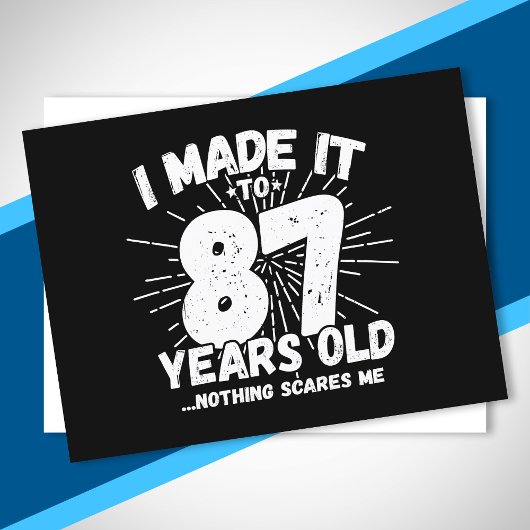 Carte Postale Citation drôle pour 87e anniversaire Sarcasme 87 a