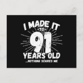 Carte Postale Citation drôle pour 91e anniversaire Sarcasme 91 a (Devant)