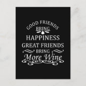Carte Postale citation drôle sur le vin pour les amis (Devant)