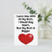 Carte Postale Citation Drôle Vous Aimez Avec Tout Mon Beurre (Debout devant)