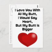 Carte Postale Citation Drôle Vous Aimez Avec Tout Mon Beurre (Devant / Derrière)