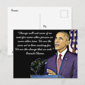 Carte Postale Citation du 44ème président américain Barack Obama (Devant / Derrière)