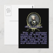 Carte Postale Citation du Marquis de Lafayette sur l'assurance (Devant / Derrière)