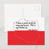 Carte Postale Citation du pape Jean-Paul II (Devant / Derrière)