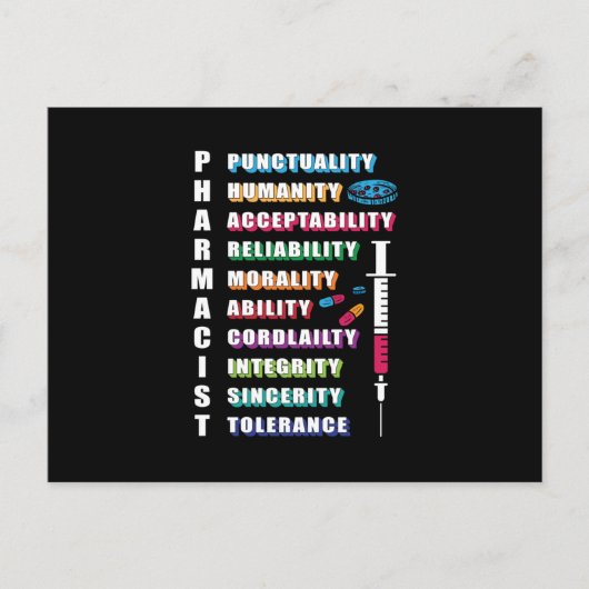 Carte Postale Citation du pharmacien Technicien en pharmacie Pha (Devant)