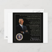 Carte Postale Citation du président Obama (Devant / Derrière)
