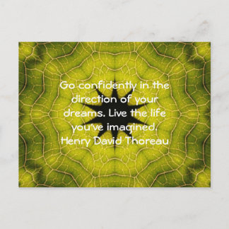 Carte Postale Citation du rêve motivationnel Henry David Thoreau