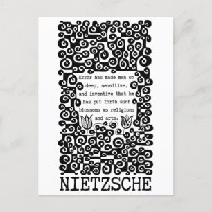 Carte Postale Citation ERROR noir et blanc de Nietzsche