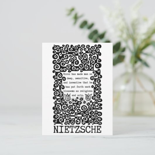 Carte Postale Citation ERROR noir et blanc de Nietzsche (Debout devant)
