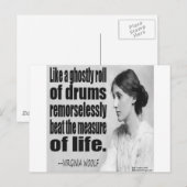 Carte Postale Citation fantomatique de Virginia Woolf (Devant / Derrière)