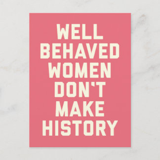 Carte Postale Citation féministe des femmes bien conduites