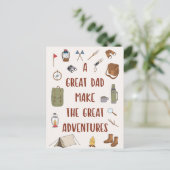 Carte Postale Citation fête des pères Adventure Camping (Debout devant)