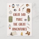 Carte Postale Citation fête des pères Adventure Camping (Devant)