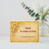 Carte Postale Citation Flaubert sur la lecture (Debout devant)