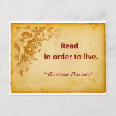 Carte Postale Citation Flaubert sur la lecture (Devant)