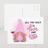 Carte Postale Citation Gnome Vin (Devant / Derrière)