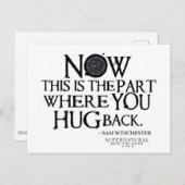 Carte Postale Citation "Hug Back" Surnaturel (Devant / Derrière)