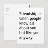 Carte Postale Citation humoristique d'amitié (Devant / Derrière)