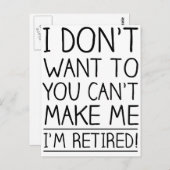 Carte Postale Citation humoristique de retraite (Devant / Derrière)