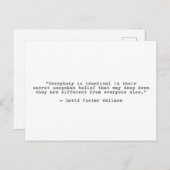 Carte Postale Citation individuelle de David Foster Wallace (Devant / Derrière)
