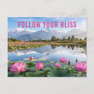 Carte Postale Citation Inspirant Fleurs Roses Bleues Bonheur Nat