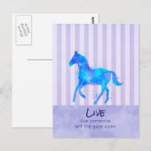 Carte Postale Citation inspirante avec un cheval de course sauva (Devant / Derrière)