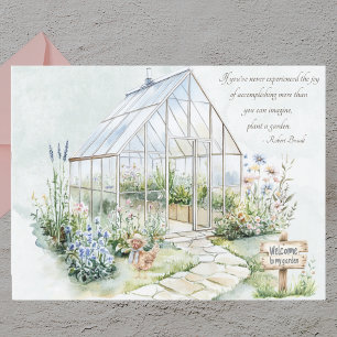 Carte Postale Citation Inspirante de Jardin Vert à l'Aquarelle
