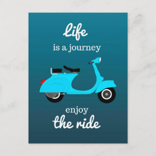 Carte Postale Citation Inspirante de Vie Bleu Ombre