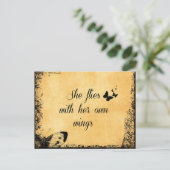 Carte Postale Citation Inspirante Elle Vole avec ses Propres Ail (Debout devant)