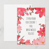 Carte Postale Citation Inspirante et Motivante Fleurs Roses (Devant / Derrière)