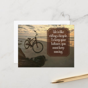 Carte Postale Citation inspirante "Faire du vélo"