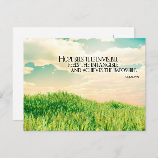 Carte Postale Citation inspirante "L'espoir voit l'invisible" (Devant / Derrière)