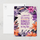 Carte Postale Citation Inspirante Motivation Gratitude Merci (Devant / Derrière)