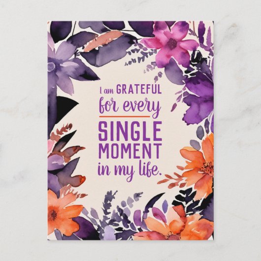 Carte Postale Citation Inspirante Motivation Gratitude Merci (Devant)