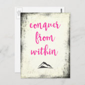 Carte Postale Citation Inspiration Conquer de la typographie (Devant / Derrière)