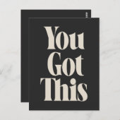 Carte Postale Citation Inspiration Gras Noir Retro Typographie (Devant / Derrière)