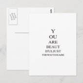 Carte Postale Citation Inspirational Beauty Love (Devant / Derrière)