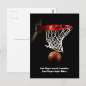 Carte Postale Citation Inspirationnelle Basketball Inspiration J (Devant / Derrière)